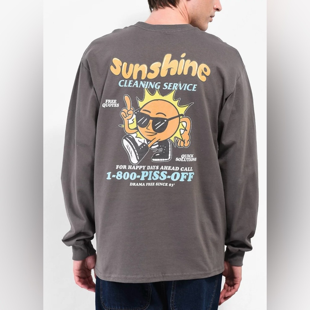 Sunshine Cleaning Service Men's Long Sleeve Tee - Charcoal
